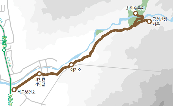 대천천 생태길 지도