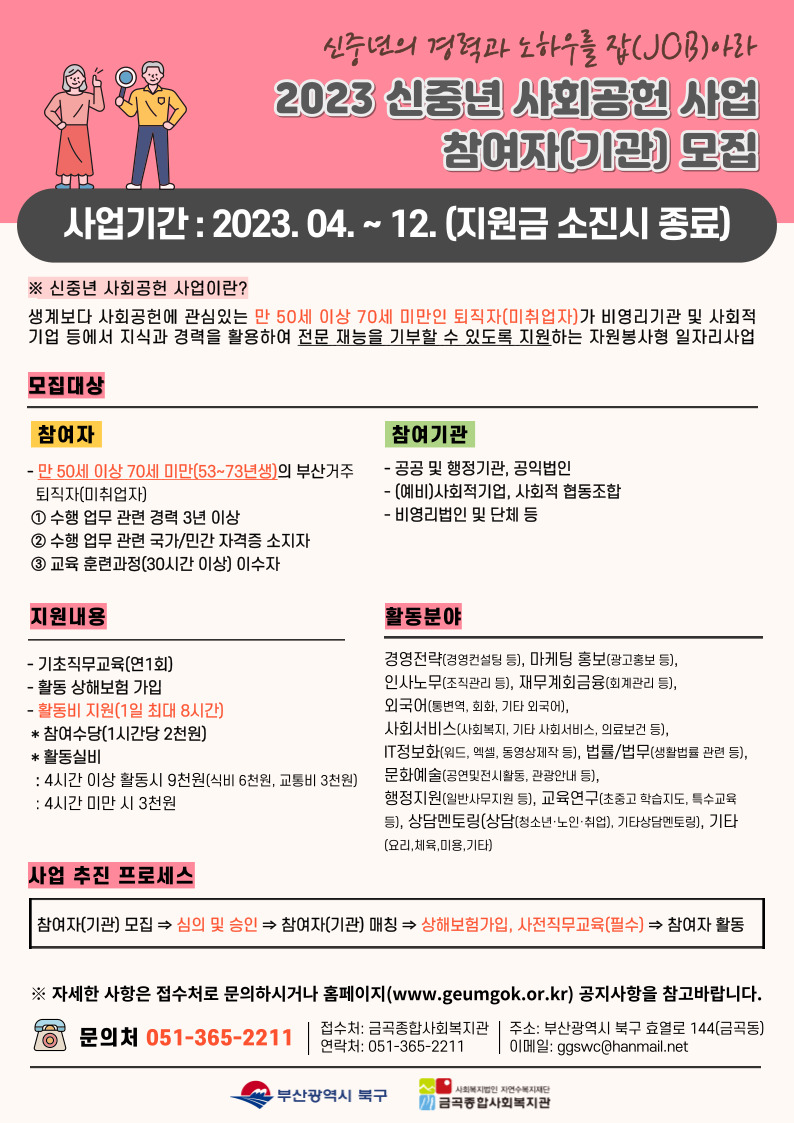 2023 신중년 사회공헌 사업 참여자(기관) 모집