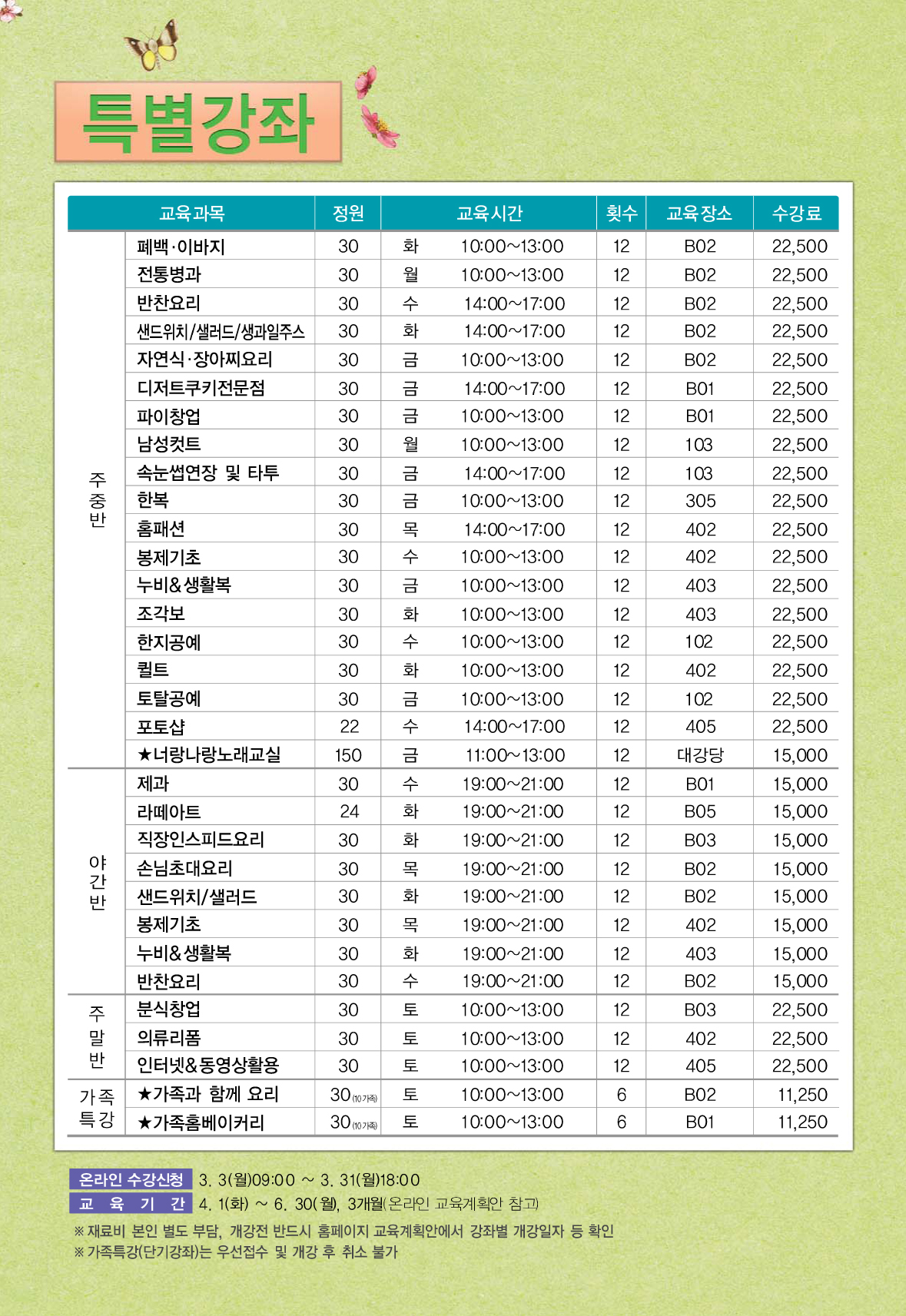 부산시 여성회관 시민교육 안내