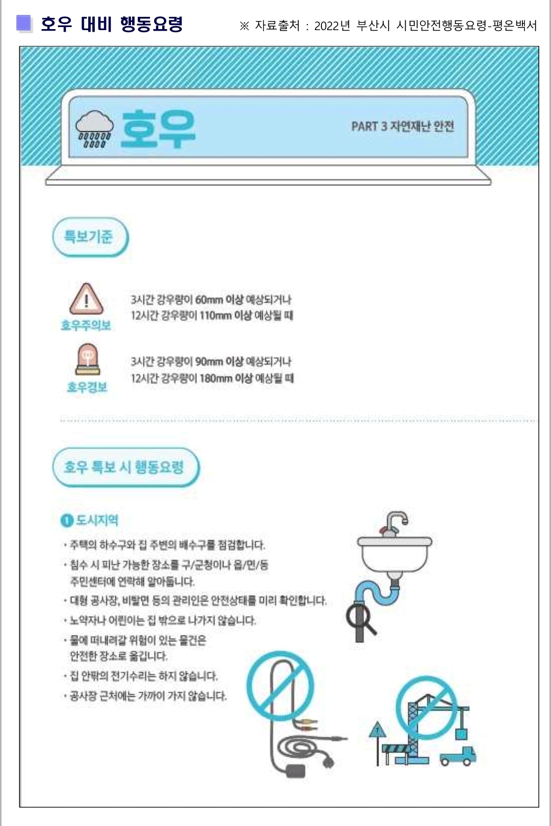 여름철 자연재난 대비 시민행동요령