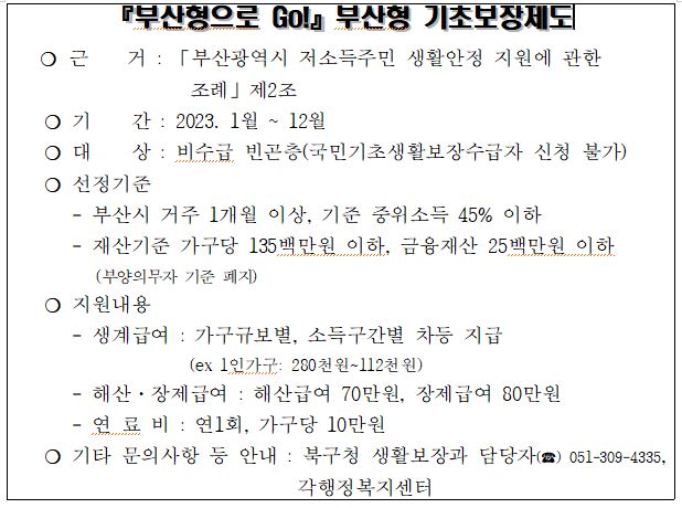 부산형긴급복지지원 신청 안내