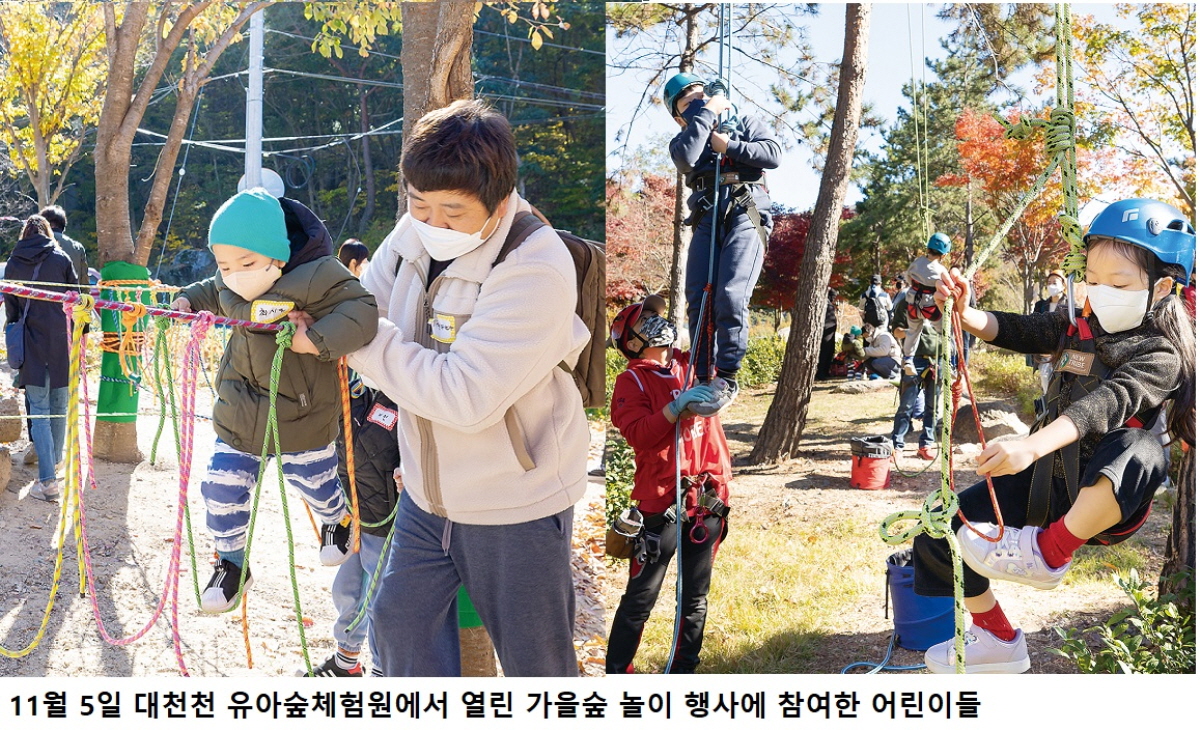 대천천 유아숲체험원 ‘가을숲 놀이 체험’ 인기 만점