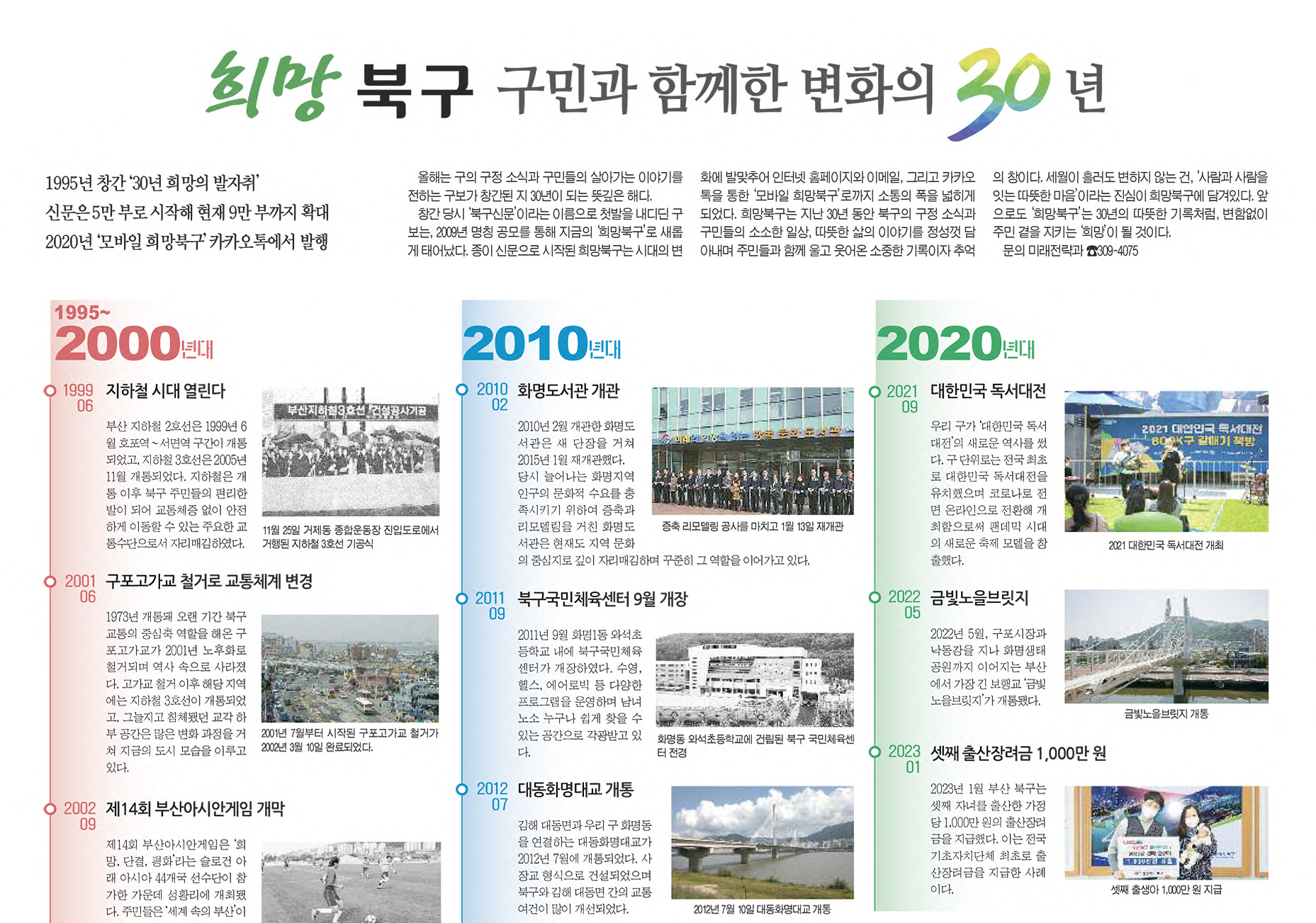 희망북구 구민과 함께한 변화의 30년